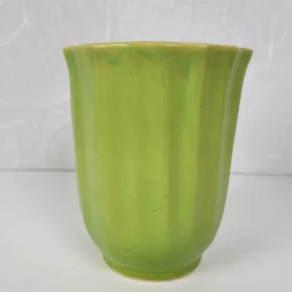 Vintage Roseville Pottery Planter Ribbed Flower‎ Plant Pot 6.25" Green Glazed - Picture 16 of 16